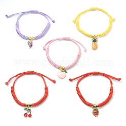 Браслет с подвеской в виде фруктов и эмали из сплава BJEW-JB09848