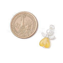 7 шт. подвески из матового прозрачного акрила и стеклянного жемчуга PALLOY-JF04175-02