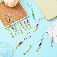 50 шт. 10-цветные ремешки для мобильных телефонов из сплава полиэстера&nbsp;AJEW-CJ0001-62