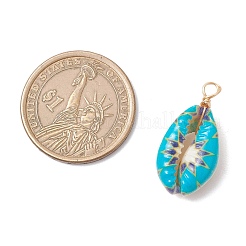 Кулоны с натуральными ракушками каури с принтом&nbsp;PALLOY-JF03991