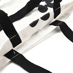 Женские сумки-тоут из холста с черным цветочным принтом ABAG-K003-03