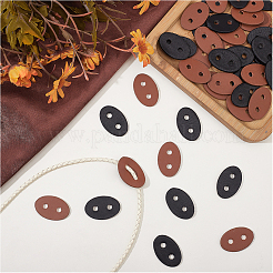 50 шт. 2-х цветные пуговицы из искусственной кожи с 2 отверстиями&nbsp;BUTT-CL0001-05A