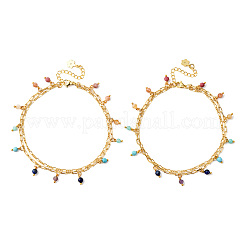 2 шт. латунная цепочка Фигаро и цепочки-скрепки для ножек&nbsp;AJEW-AN00723