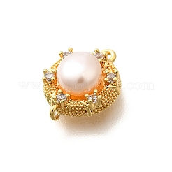 Латунные прозрачные кубические цирконии плоские круглые звенья соединительные подвески KK-K398-16G