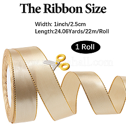 Полиэстеровая лента с золотой окантовкой OCOR-WH20018-12B-05