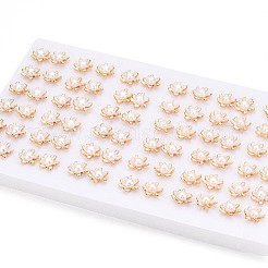 Серьги-гвоздики из натурального жемчуга в форме цветка из латуни PEAR-N020-06X