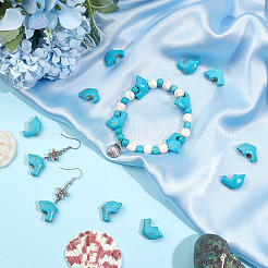 100шт синтетические бирюзовые бусины G-SC0002-34A