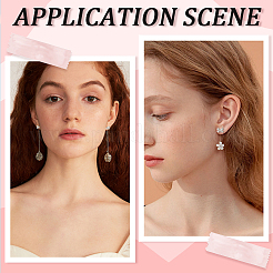 5 пара фурнитуры для сережек-гвоздиков из латуни с покрытием и кубическим цирконием&nbsp;KK-SC0006-78P