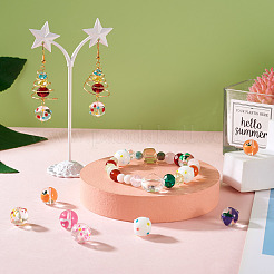 30 шт. 15 прозрачных стеклянных эмалевых бусины GLAA-KS0001-09