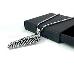 Винтажные ожерелья с гребнем феникса в китайском стиле из нержавеющей стали для мужчин QP4033