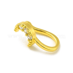 Прозрачная лунная клипса из кубического циркония на кольцах в носу&nbsp;LS-AJEW-F059-13G