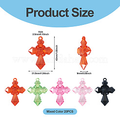 20шт прозрачные акриловые подвески&nbsp;TACR-TA0001-66