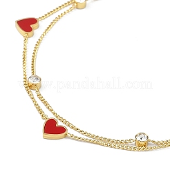 Ионное покрытие(ip) 304 нержавеющая сталь двухслойные браслеты для женщин&nbsp;BJEW-K254-18G-02