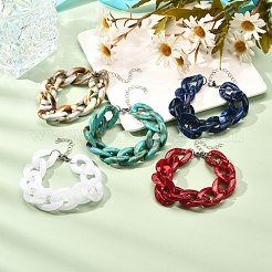 Массивный акриловый браслет-цепочка для девочек и женщин BJEW-JB06876