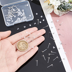 50 шт. прозрачные безболезненные серьги-гвоздики из смолы KY-DC0001-03