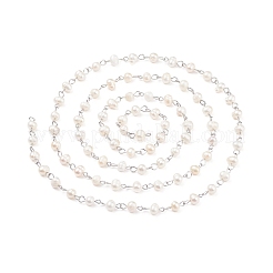 Цепочки из натурального пресноводного жемчуга ручной работы AJEW-JB01088-02