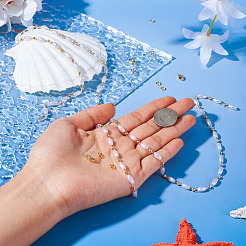 DIY пластиковые жемчужные овальные бисерные латунные звенья браслет-цепочка наборы для изготовления ожерелья&nbsp;DIY-TA0009-62