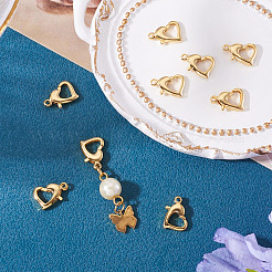 8 шт. латунные застежки-лобстеры в форме сердца&nbsp;KK-TA0002-69