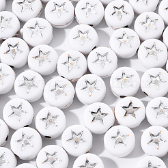 Белые непрозрачные акриловые бусины&nbsp;PACR-YW0001-04B