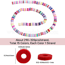 15 нить бусин ручной работы из полимерной глины CLAY-PA0001-07E