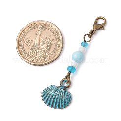 Подвеска с подвесками и стеклянными бусинами на морскую тематику HJEW-JM03158-03