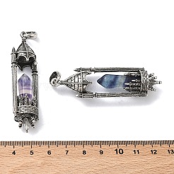 Крупные подвески из натурального флюорита с огранкой в форме остроконечной пули.&nbsp;G-P613-01AS-03