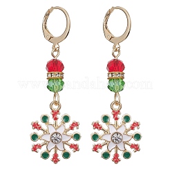 8 пара стеклянных сережек с подвесками в двух стилях EJEW-JE05286