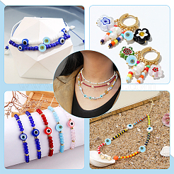 Ручной сглаз бусины круглые пряди из бисера LAMP-NB0001-75B