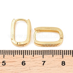 Прямоугольные латунные серьги-кольца с кубическим цирконием&nbsp;EJEW-A156-16A-G