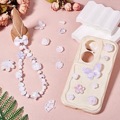 100 г радужные переливающиеся акриловые бусины с покрытием&nbsp;OACR-TA0003-29