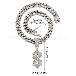 Ожерелья из кубинской цепи с подвеской в виде буквы из сплава FS-WGEAD7F-05