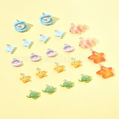 24 шт. 7 подвески из смолы в виде морских организмов RESI-FS0002-05