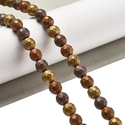 Нити немагнитных синтетических гематитовых бусин с вакуумным покрытием pvd&nbsp;X-G-F682-01B