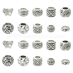 100шт 10 стиля европейские бусины из сплава в тибетском стиле&nbsp;TIBE-YW0001-94