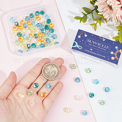 140 шт. 7 стиля гальванических прозрачных стеклянных бусин EGLA-SC0001-22