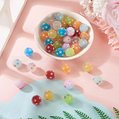 35 шт. 7-х цветные бусины из акриловой смолы ручной работы со стразами&nbsp;CLAY-TA0001-90A