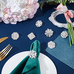 12 шт. броши из сплава цветов со стразами для одежды JEWB-WH0020-073S