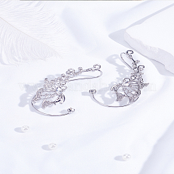 2 шт. 2-х видов серьги-клипсы с кристаллами и стразами в виде бабочек&nbsp;EJEW-LP0012-09