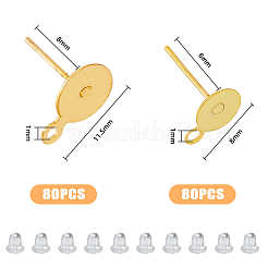 160 шт. 2-х стильная латунная фурнитура для сережек-гвоздиков KK-FH0006-39