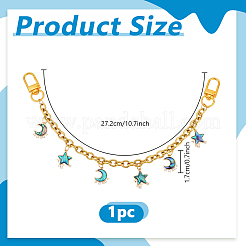 Подвеска в виде звезды и луны из латуни и натуральной ракушки пауа&nbsp;HJEW-PH02278