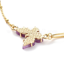 Ожерелья с подвесками в виде бабочек из латуни с микропаве и кубическим цирконием NJEW-JN03239