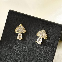 Серьги-гвоздики из циркония&nbsp;EJEW-R016-26G-13