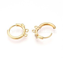 Латунный микропаве кубический цирконий кольцо серьги фурнитура KK-N261-46G