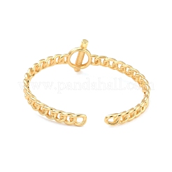 Браслет-манжета в форме кубического циркония с застежкой-переключателем BJEW-I298-19G