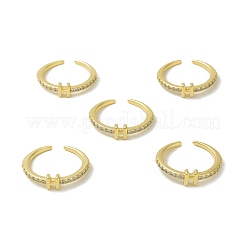 Кольцо-манжета с открытой буквой из прозрачного кубического циркония RJEW-H120-09G-H