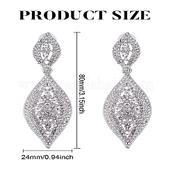 1 пара сережек-гвоздиков в форме конского глаза со стразами&nbsp;EJEW-LP0002-92A