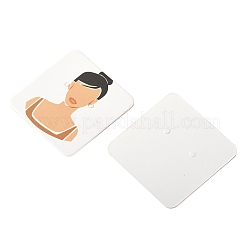 100 шт. 5 стиля квадратных бумажных сережек с принтом девушки CDIS-FS0001-25