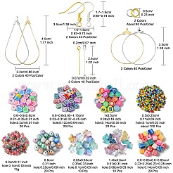 Набор для изготовления сережек-бабочек из стекла и цветов из полимерной глины из бисера своими руками&nbsp;DIY-YW0008-64