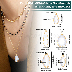 10 шт. 5 стиля подвески из латунного стекла KK-CN0002-70