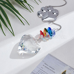 Цветное стекло k9 с ловцами солнца из сплава для подвесного украшения сада на открытом воздухе&nbsp;HJEW-WH0069-38A